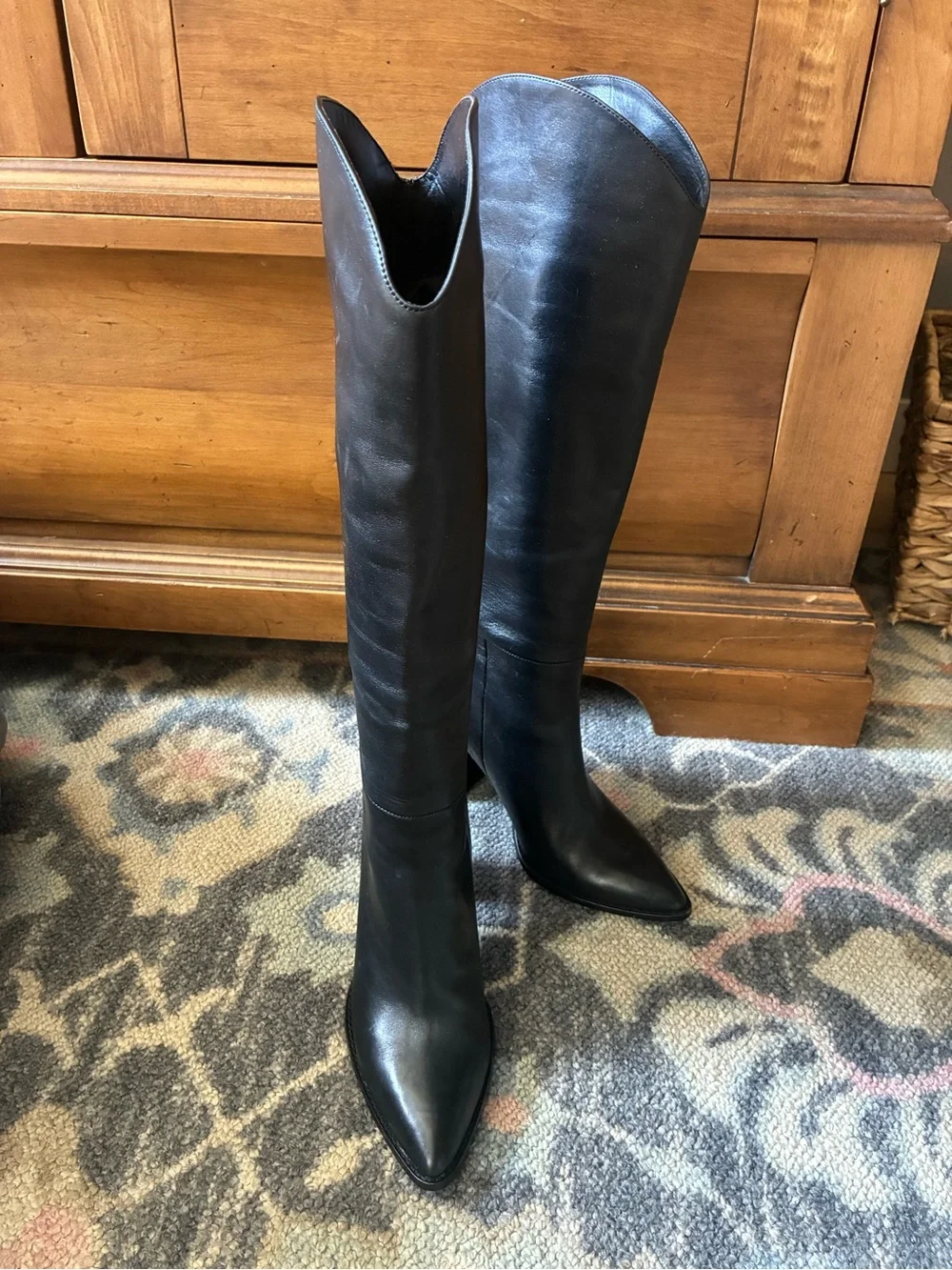 Steve Madden Bixby Black Pointed-Toe Over-the-Knee Boots